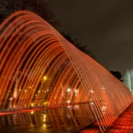 View of the magical water circuit in Lima and its water tunnel.